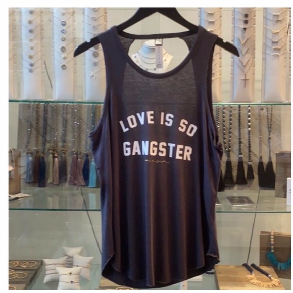 Spiritual Gangster Tops - Spiritual Gangster Black Graphic Tank Top - "Love Is So Gangster"